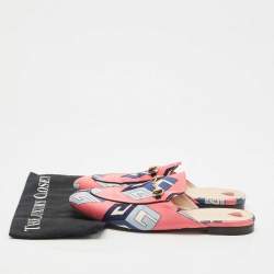 Pre Owned Gucci Multicolor Satin Horsebit Princetown Mules Size 41