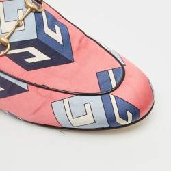 Pre Owned Gucci Multicolor Satin Horsebit Princetown Mules Size 41