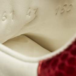 Pre Owned Gucci White Leather Pearl Studded Ace Sneakers Size 41