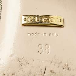 Pre Owned Gucci Beige/Brown GG Supreme Canvas and Leather Blondie Ankle Boots Size 38