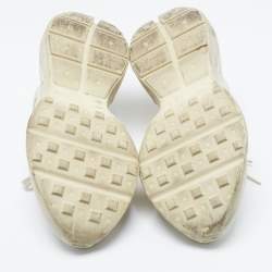 مملوكة مسبقًا Gucci Cream Leather Rhyton Sneakers Size 39