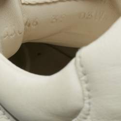 مملوكة مسبقًا Gucci Cream Leather Rhyton Sneakers Size 39