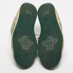 Pre Owned Gucci Multicolor Nubuck Leather and GG Canvas Screener Sneakers Size 38.5