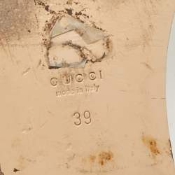 مملوكة مسبقًا Gucci Black Canvas Crystal G Flat Sandals Size 39