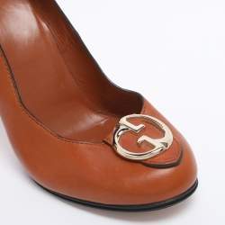 Pre Owned Gucci Tan Leather 1973 Pumps Size 41