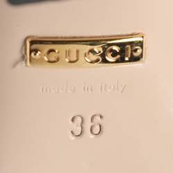 Pre Owned Gucci Black Leather GG Marmont Block Heel Pumps Size 36