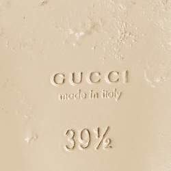 Pre Owned Gucci Multicolor GG Canvas and Leather Wedge Sandals Size 39.5