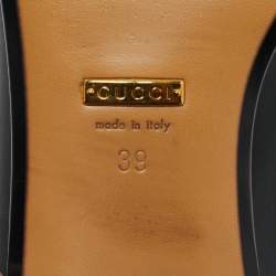 Pre Owned Gucci Black Leather Peyton GG Sylvie Pearl Studded Loafer Size 39