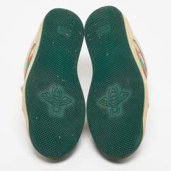 مملوكة مسبقًا Gucci Multicolor Nubuck Leather and GG Canvas Screener Sneakers Size 38.5