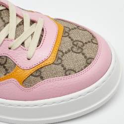 Pre Owned Gucci Multicolor GG Supreme Canvas and Leather Low Top Sneakers Size 39