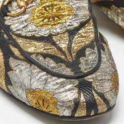 مملوكة مسبقًا Gucci Multicolor Brocade Fabric Princetown Mules Size 38.5