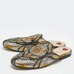 مملوكة مسبقًا Gucci Multicolor Brocade Fabric Princetown Mules Size 38.5