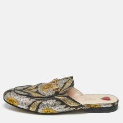 Gucci Multicolor Floral Print Leather GG Marmont Ankle Strap