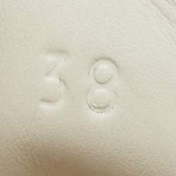 Pre Owned Gucci White Leather Ace Bee Embroidered Low Top Sneakers Size 38