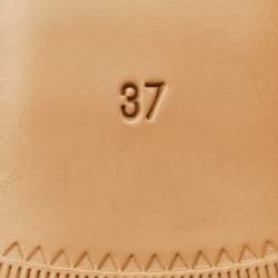 Pre Owned Gucci Red Leather Princetown Flat Mules Size 37