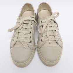 Pre Owned Gucci Off White GG Canvas Low Top Sneakers Size 37