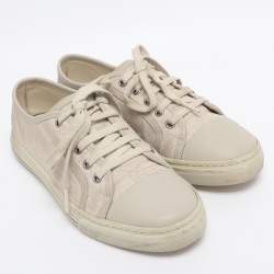 Pre Owned Gucci Off White GG Canvas Low Top Sneakers Size 37