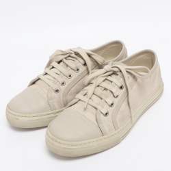 Pre Owned Gucci Off White GG Canvas Low Top Sneakers Size 37