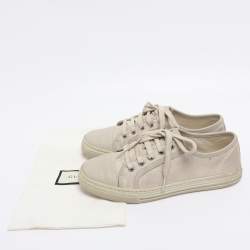 Pre Owned Gucci Off White GG Canvas Low Top Sneakers Size 37