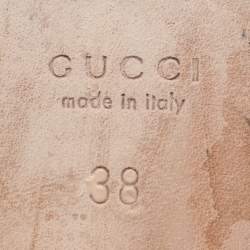 Pre Owned Gucci Dark Beige Leather Horsebit Slip On Loafers Size 38