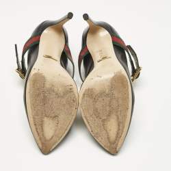 Pre Owned Gucci Black Leather Sylvie Mary Jane Pumps Size 35