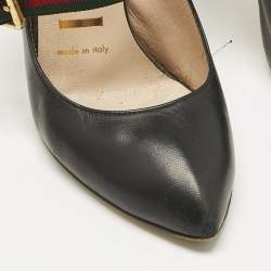 Pre Owned Gucci Black Leather Sylvie Mary Jane Pumps Size 35