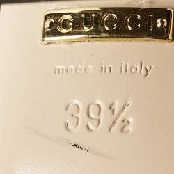 مملوكة مسبقًا صندل سير كاحل غوتشي جي جي مارمونت جلد أسود مقاس 39.5