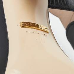 Pre Owned Gucci Black Leather Pearl Embellished Ankle Strap Sandals Size 40