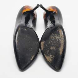 مملوكة مسبقًا Gucci Black Leather Round Toe Pumps Size 39