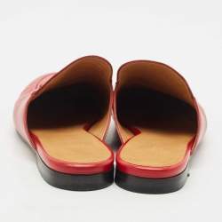 Pre Owned خُف برينستاون جلد أحمر غوتشي مقاس 38.5