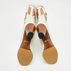 Pre Owned Gucci Multicolor Leather and GG Supreme Canvas Knee Length Boots Size 38.5