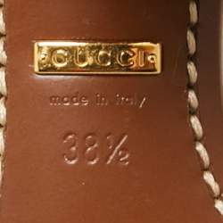 Pre Owned Gucci Multicolor Leather and GG Supreme Canvas Knee Length Boots Size 38.5