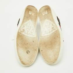 Pre Owned Gucci White Leather Arrow Embellished Ace Sneakers Size 36.5