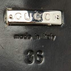 Pre Owned Gucci Beige Leather Open Toe Mules Size 36