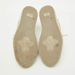 Pre Owned Gucci Multicolor Nubuck Leather and Crystal GG Canvas Screener Sneakers Size 36