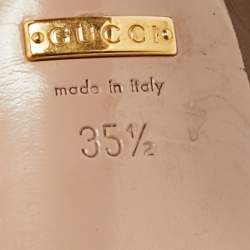 Pre Owned Gucci Brown Leather Claudie Ankle Strap Platform Sandals Size 35.5