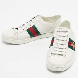 Pre Owned Gucci White Leather Ace Foldable Sneakers Size 39