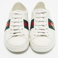 Pre Owned Gucci White Leather Ace Foldable Sneakers Size 39