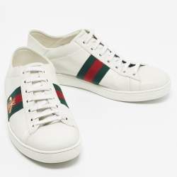 Pre Owned Gucci White Leather Ace Foldable Sneakers Size 39