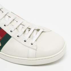 Pre Owned Gucci White Leather Ace Foldable Sneakers Size 39