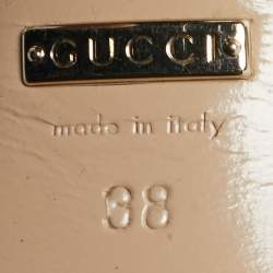 Pre Owned Gucci Black Patent Leather Horsebit Platform Ankle Strap Sandals Size 38