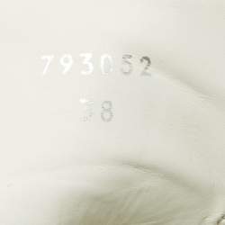 Pre Owned Gucci White/Green Crocodile Leather and Leather Ace Low Top Sneakers Size 38