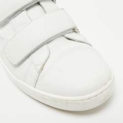 Pre Owned Gucci White/Green Crocodile Leather and Leather Ace Low Top Sneakers Size 38