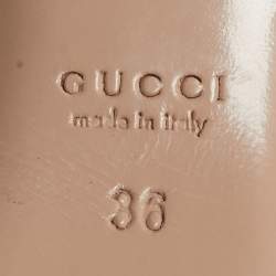 Pre Owned Gucci Grey Suede Platform Peep Toe Pumps Size 36