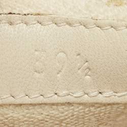 Pre Owned حذاء رياضي غوتشي سكرينر كانفاس جي جي بني/ بيج نوبوك جلد مقاس 39.5