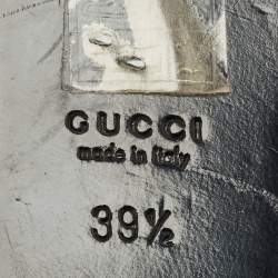 Pre Owned Gucci Black Leather Thong Flat Sandals Size 39.5