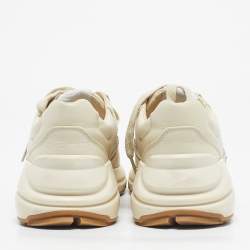 مملوكة مسبقًا Gucci x Disney Off White Leather Mickey Mouse Rhyton Sneakers Size 38