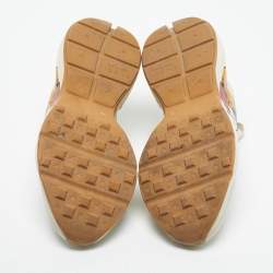 مملوكة مسبقًا Gucci x Disney Off White Leather Mickey Mouse Rhyton Sneakers Size 38