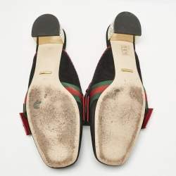Pre Owned Gucci Black Suede Sylvie Mules Size 40
