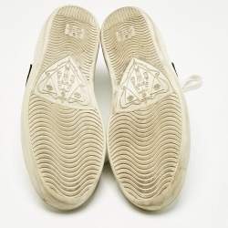 Pre Owned Gucci White Leather GG Apple Applique Ace Sneakers Size 39.5